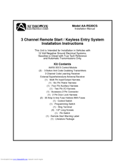 Audiovox AA-RS30CS Installation Instructions Manual