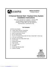 Audiovox AA-RS5CS Installation Instructions Manual