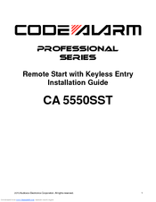 Audiovox Code Alarm PROFESSIONAL SERIES CA 5550SST Installation Manual
