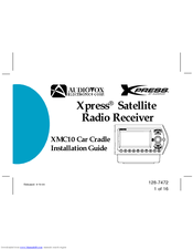 Audiovox XMC10 - Car Dock - XM Satellite Radio Receiver Installation Manual