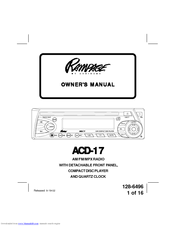 Rampage Rampage ACD-17 Owner's Manual