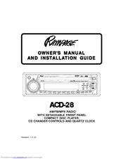 Rampage ACD-28 Owner's Manual And Installation Manual