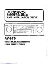 Audiovox AV-970 Owner's Manual And Installation Manual