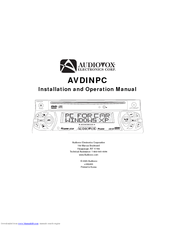 Audiovox AVDINPC Installation And Operation Manual