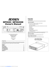 Audiovox Jensen MP5620SE Owner's Manual