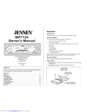 Audiovox Jensen MP7720 Owner's Manual