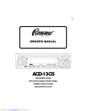 Audiovox Rampage ACD-13CS Owner's Manual