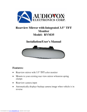 Audiovox RVM35 Installation & User Manual