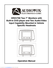 Audiovox HRDV700 Operation Manual