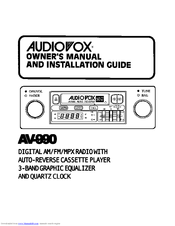 Audiovox 990 Owner's Manual And Installation Manual