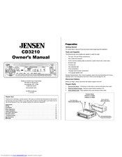 Audiovox Jensen CD3210 Owner's Manual
