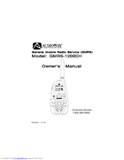 Audiovox GMRS-1200CH Owner's Manual