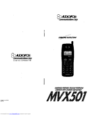Audiovox MVX501 Operating Instructions Manual