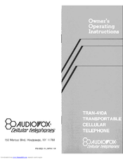 Audiovox TRAN-410A Owner Operating Instructions