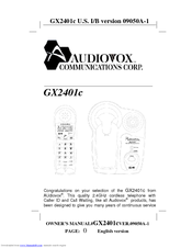 Audiovox GX2401c Owner's Manual