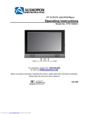 Audiovox FPE1906DV Operating Instructions Manual
