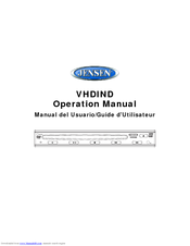 Audiovox Jensen VHDIND Operation Manual