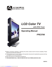 Audiovox FPE2706 Operating Manual