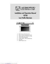 Audiovox VE700 - VE - 700 Installation And Operation Manual