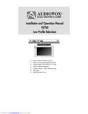 Audiovox VE 700 Installation And Operation Manual