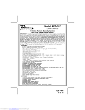 Audiovox Prestige Platinum Plus APS-597 Owner's Manual