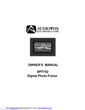 Audiovox DPF702 - Digital Photo Frame Owner's Manual