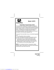 Audiovox A1BTX Programming Manual