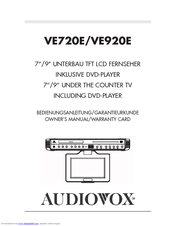 Audiovox VE920E Owner's Manual