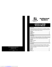Acoustic Research ARIW6 Owner's Manual