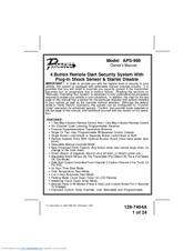 Audiovox Prestige Platinum APS-998 Owner's Manual