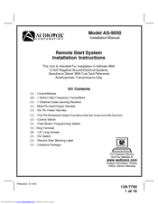 Audiovox AS-9050 Installation Instructions Manual
