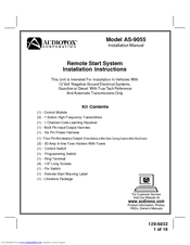 Audiovox AS-9055 Installation Instructions Manual