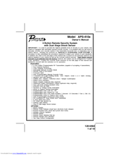 Audiovox Prestige Platinum APS-410a Owner's Manual