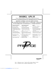 Prestige APS-35 Owner's Manual