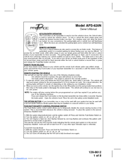 Prestige APS-620N Owner's Manual