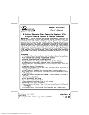 Prestige Platinum APS-997 Owner's Manual