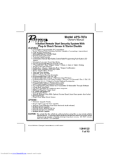 Prestige Platinum APS-787a Owner's Manual