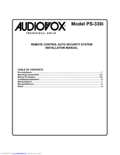 Audiovox Professional PS-330i Installation Manual