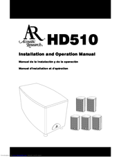 Acoustic Research HD510 Installation And Operation Manual