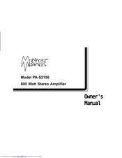 Audiovox Menace PAS2150 Owner's Manual