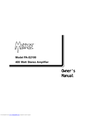 Audiovox Menace PA-S2100 Owner's Manual