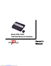 Audiovox Prestige PAB-1500D Owner's Manual