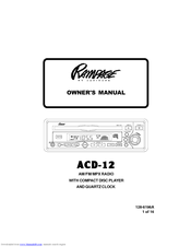 Audiovox Rampage ACD-12 Owner's Manual