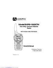 Audiovox GMRS-1500XTM Owner's Manual