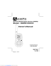 Audiovox GMRS1202CH Owner's Manual
