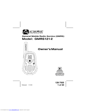 Audiovox GMRS121-2 Owner's Manual