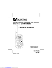 Audiovox GMRS1262 Owner's Manual