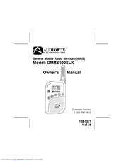 Audiovox GMRS600SLK Owner's Manual