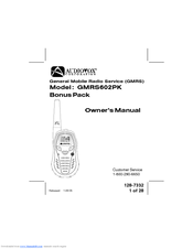 Audiovox GMRS602PK Owner's Manual