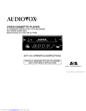 Audiovox AVP-7000 Operating Instructions Manual